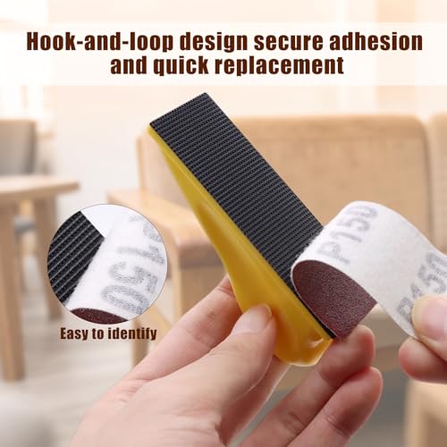 ZEHIQ 3.5"x1" Detail Hand Sanding Block and 130Pcs Sandpaper Assortment - style: Red Sandpaper 130pcs + Sander
