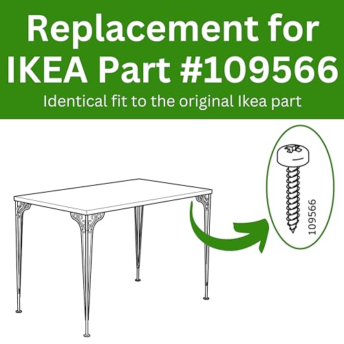 Spare Hardware Parts Replacement for IKEA Furniture Screw Chipboard Flat TRX Screw - Part #109566 | Chipboard Screw M4.5-2.0×20 Full Thread with PZD2 Recess| Pack of 16 - size: 109566