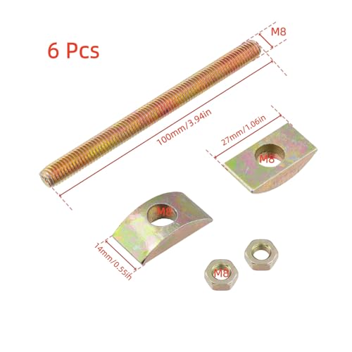 6 Pcs Countertop Connector Bolts, M8x100mm Joint Fasteners, Furniture Fastening Connectors, Drawbolt/Bed/Butcher Block Joint Connector Kit,Miter Draw Bolt Countertop Flip Connectors