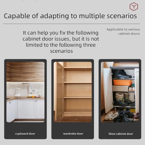 Cabinet Hinge Repair Kit – Fix Loose Cabinet Doors & Stripped Screw Holes, 4 Heavy Duty Repair Plates with Screws, Easy Installation for Kitchen Cabinets