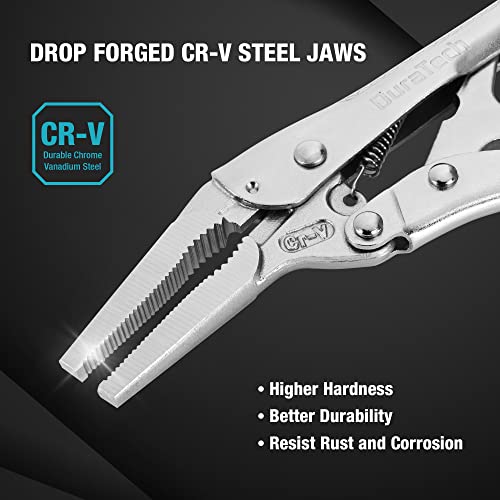 DURATECH 6.5 Long Nose Locking Pliers, Cr-V Construction with Wire Cutte