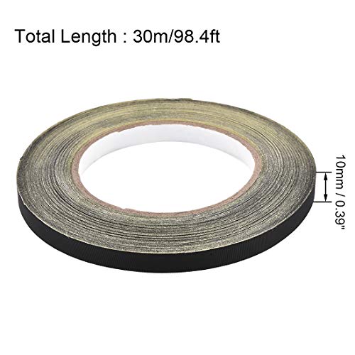 uxcell 10mm Acetate Cloth Tape for Laptop Electric Auto Guitar Repair High Temperature Adhesive Tape Black 30m/98.4Ft - size: 10mm