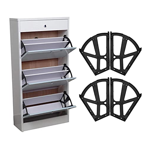 Haofy 4Pcs/Set Home Furniture Hinge Shoes Drawer Cabinet Flip Replacement Plate Frame Turning Rack Accessory
