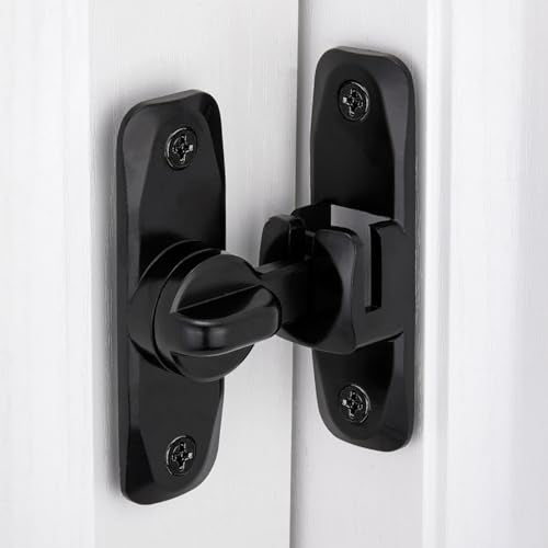 Black Barn Door Latches,90/180 Degree Gate Lock_B - color: Black