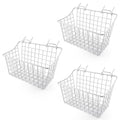 Pegboard Baskets With Hooks, 3 Pack Peg Board Wall Organizer Set (White) - color: White