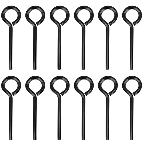 12pcs 5/32 inch Standard Hex Dogging Key with Full Loop, Black Solid Metal Allen Key Sets Wrench for Keychain Push Bar Panic Exit Device Key