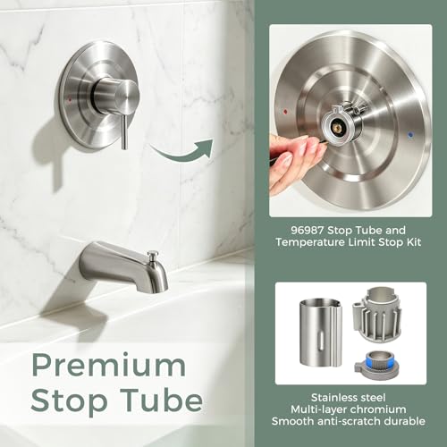 Compatible with Moen Stop Tube & Temperature Limit Stop Kit,Brushed Nickel - color: Brushed Nickel