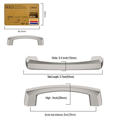 Amerdeco 10 Pack Brushed Satin Nickel Cabinet Pulls 3 Inch(76MM) Hole Centers Kitchen Cabinet Handles Hardware Kitchen Handles for Cabinets Cupboard Handles Drawer Pulls ZH0032… - color: Brushed Satin Nickel, size: 3"/76MM Hole Center