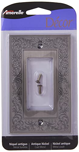 Amerelle 43RAN English Garden Wallplate, 1 Rocker, Cast Metal, Antique Nickel, 1-Pack - color: Antique Nickel, size: 1 Rocker