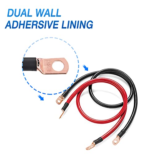 Nilight 150PCS Copper Wire Lugs and Heat Shrink Tubing | Heavy Duty 70PCS Battery Crimp Terminal and 80PCS 3:1 Heatshrink Tubes for 2 4 6 8 10 AWG Wires Distribution Box Battery Cable Solar Systems - color: 150PCS Copper Wire Lugs