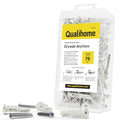 Qualihome Drywall Anchors with Screws – Self-Drilling Drywall Anchors, Anti-Spin Grip, No Pre-Drill Wall Anchor Kit, Strong & Reliable Hold, 75 Pack (150 Pieces) - style: 75 Pack (150 Pieces)
