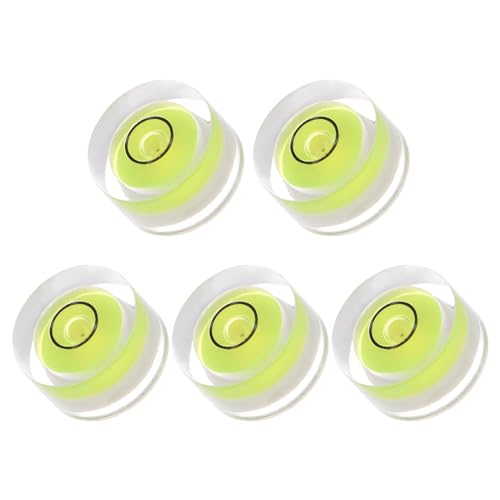 5pcs Small Circular Bubble Spirit Levels - [13mm Diameter 7mm Thickness] Mini Round RV Level Leveling Tools for Travel Trailer Turntable Camera, Lime - color: Lime, size: 13mm x 7mm