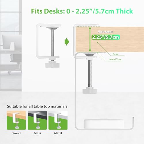 KEEGH 16 in Under Desk Cable Management Tray, Capacity Cable Tary, 3 Pack - color: White, size: 3 Pack