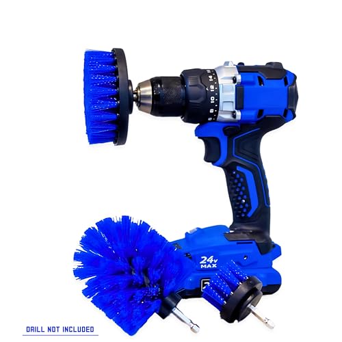 Diamond Shine 3-Pack Multipurpose Drill Brush Attachment Set – Turns Drill Into Electric Power Scrubber for Tile, Grout, Floors, Bathtub & Shower