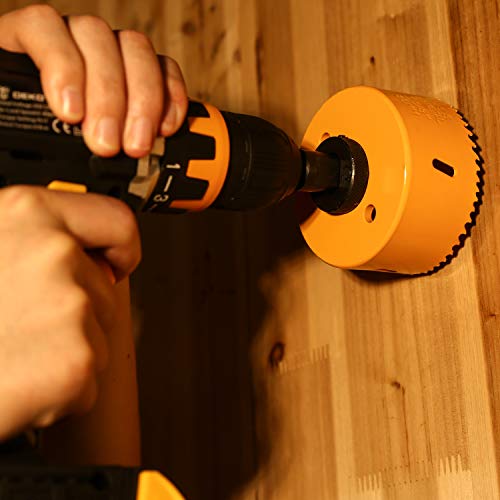 DEKO Hole Saw Set,26 PCS Hole Saw Kit with 22 PCS 4-3/4”- 3/4"Saw Blades in Case, with 2 Small Mandrel, 1 Large Mandrel, 1 Drill Bit, Ideal for Soft Wood, Plywood,PVC and Plastic Board