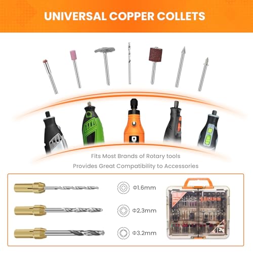 HARDELL 508PCS Rotary Tool Accessories Kit for Sanding Cutting Polishing - color: Orange