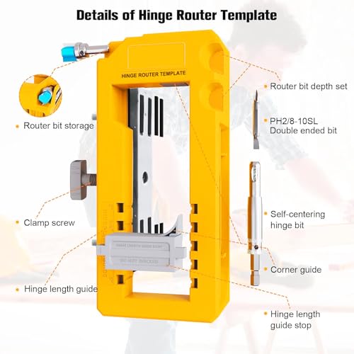 Door Hinge Jig, Door Lock Installation Kit with Door Latch Mortise Tool (D) - size: D