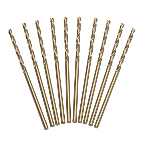 LU&MN M35 Cobalt HSS Jobber Length Twist Drill Bit with Straight Shank, Heavy Duty, Drilling for Cast Iron, Heat-Treated Steel, Stainless Steel and Other Hard Materials, 10 pcs, 1/16" - size: 1/16"