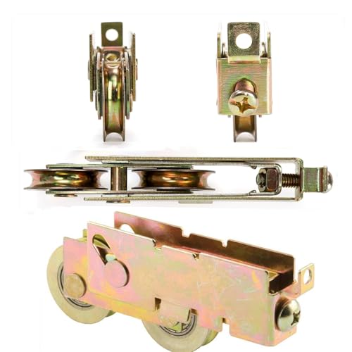 2 Pack Sliding Door Rollers, 1 1/4 Inch Tandem Roller Steel Ball Wheel