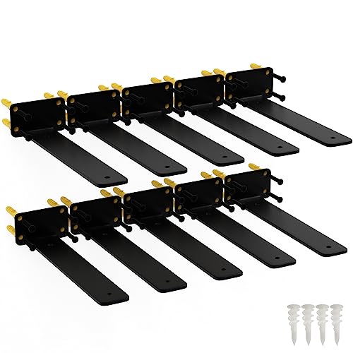 10 Inch Shelf Brackets, 10 Pack Floating Shelf Bracket, 1/5" Thick - size: 10 Inch, style: 10 Pack