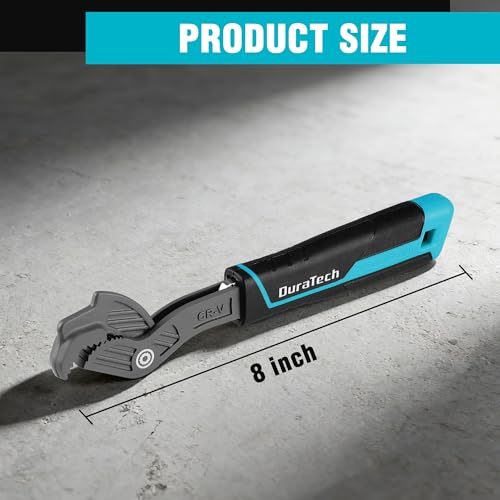 DURATECH 8-Inch Self-Adjusting Wrench, Multifunctional Self-Locking Wrench - size: 8"