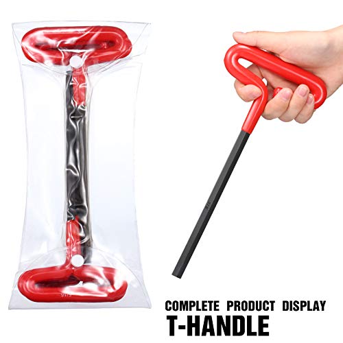 Honoson 10 Pcs T-Handle Allen Hex Key Wrench Set 9 Inch 3/32-3/8,Red - color: Red