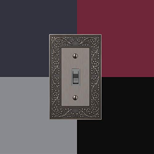 Amerelle 43TTRAN English Garden Wallplate, 2 Toggle / 1 Rocker, Cast Metal, Antique Nickel, 1-Pack - color: Antique Nickel, size: 2 Toggle / 1 Rocker