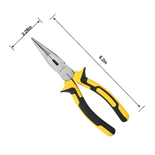 DOWELL Needle Nose Pliers Long Nose Pliers 8 Inch with Wire Cutter for Jewelry Nickel Chromium Steel Construction And Professional Handle - size: 8" Long Nose Pliers