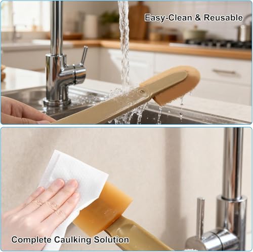 6pcs Caulking Tool Reusable Sealant Spatula Spreader 2 Sizes Silicone Caulk Finishing Set Tool Multifunctional Caulking Remover/Smoothing Tool Applicator for Tiles Brick Kitchen Bathroom