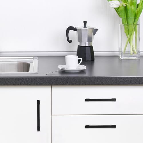 10 Pack 5 Inch(128mm) Kitchen Cabinet Handles Matte Black Cabinet Pulls Alloy Drawer Pulls Solid Cabinet Hardware - color: Matte Black, size: 5'' Hole Center(128mm)