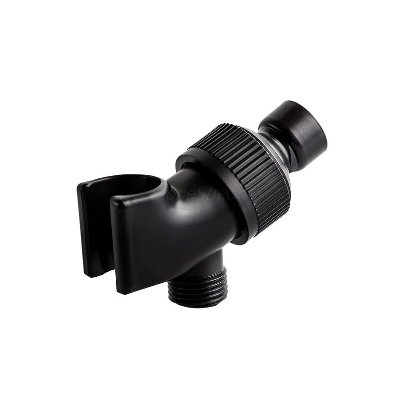 Original StoneStream Adjustable Wall Shower Adapter and Holder for Handheld Showerheads - Matte Black - color: Black