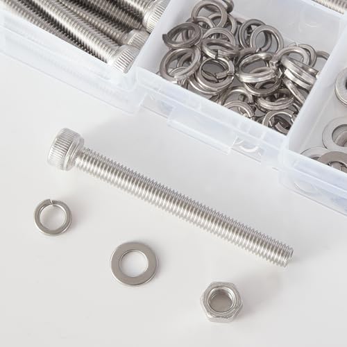 M8 x 30mm 35mm 40mm 45mm 50mm, Hex Socket Head Cap Screws Bolts Washers Nuts Assortment Kit, Stainless Steel 304, Metric Allen Drive, 70 PCS - size: Socket M8x30/35/40/45/50 mm