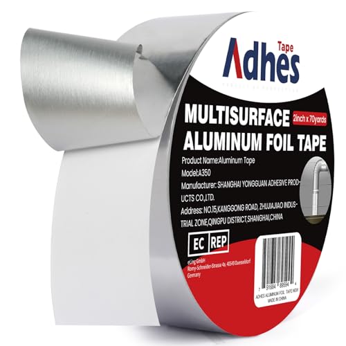 ADHES Heavy Duty Aluminum Foil Tape 2 Inch x 210 Feet(70 Yards) - size: 2in x 70yd