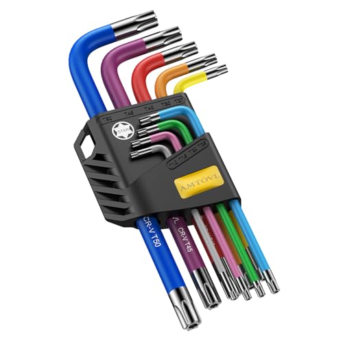 AMTOVL Star Allen Wrench Set, 9PCS Star Key Set, T10-T50, Long Arm - size: 9 PCS STAR SET