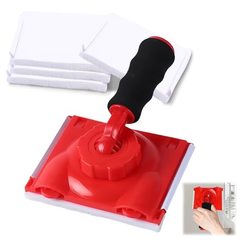 Paint Edge Trimmer Plus 4 Replace Pads, Paint Pad Applicator, Corner Walls and Ceilings Pad Painter, Edge Painting Tool with Painter's Pad Refills for Baseboards, Windows, Doors - size: 4 Pads