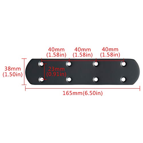 Alise 4 Pcs Black Flat Mending Plates for Wood Furniture, 6-1/2 Inch - color: Matte Black, size: 165mmX38mm