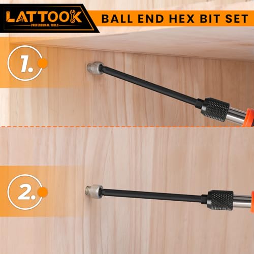 SAE Ball End Hex Bit Set with T Handle Ratchet Driver - style: 10PCS Ball Hex Bits+T Handle