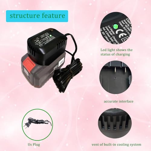 20v Max for Avid Power 20V Lithium Battery Charger to Charge Avid 20V Battery AP30B-H Compatible with Impact Wrench ACIW326, ACIW326-B（not for 3A Battery ）