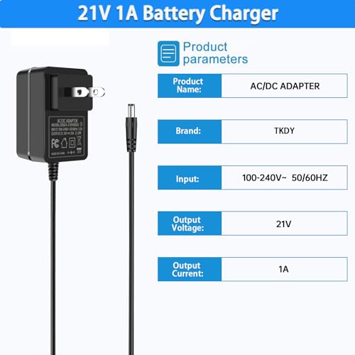 21V Battery Charger, fit for 20V 20 Volt Lithium Battery, Compatible with Electric Drill, Chainsaw, Angle Grinder, Impact Wrench, Reciprocating Saw, Leaf Blower, Car Washer Gun, with LED Indicator.