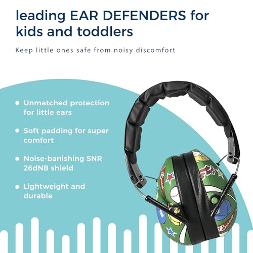 BANZ Kidz Earmuffs 2 Years & Older - Loud Noise Cancelling, Size Adjustable - color: Baseball