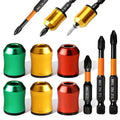 6 Pcs Magnetic Screw Holder Ring with 3 Pcs Ph2 Screwdriver Bit Set, 1/4" Universal Strong Magnetic Ring, Removable Screwdriver Bit Holder Tool for Drill Bits & Hex Screwdrivers