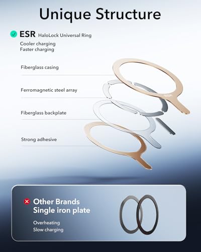 ESR for MagSafe Sticker, MagSafe Ring for iPhone 17, Samsung Galaxy - color: Titanium