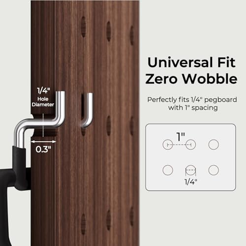 INCLY 10 Pack 1/4" Pegboard Drill Holder Tool Utility Hooks - size: 10 Pack