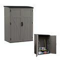 Suncast 54 Cu Ft Medium Vertical Storage Shed, Stoney, Made in USA - color: Stoney