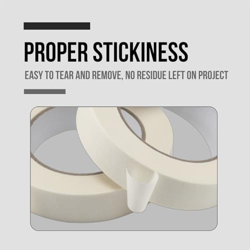 Lichamp Masking Tape 1 inch, 20 Pack General Purpose Beige White Masking Tape, 1 inch x 55 Yards x 20 Rolls (1100 Total Yards) - size: 20 Rolls x 0.94 inch x 55 Yards