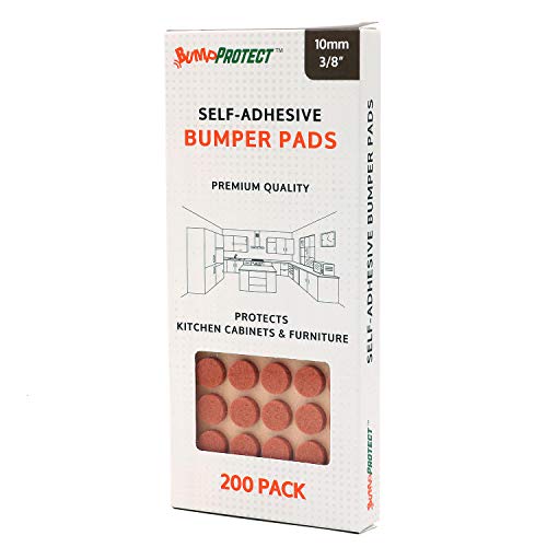 Furniture Felt Pads 3/8" (10mm) Diameter Round 3M Self Adhesive Protects Kitchen Cabinets, Drawers, Desks and Furniture Against Bumps and Scratches 200 Pack - Sienna (Maple) - color: Sienna 200 Pack