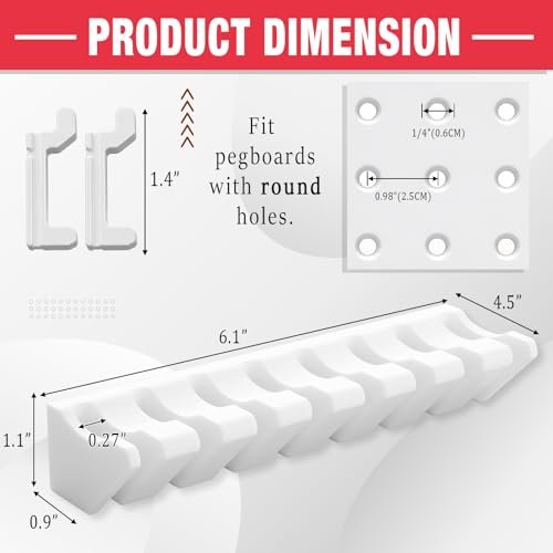 Novabright 1 Pc White Pegboard Screwdriver Holder Pegboard Accessories - color: White