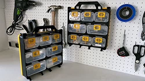 Hardware Tackle Box storage with Patented Removable Compartment Organizer and Reversible Carrying Case for Screws, Nuts and Bolts, WVE9420