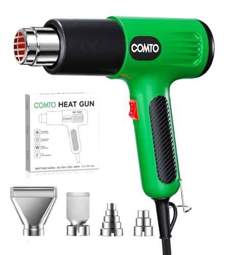 Heat Gun, 1600W Hot Air Gun with 2 Heat Settings, Green - color: Green