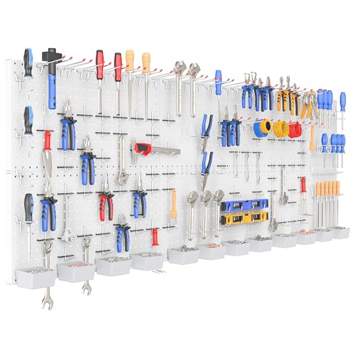 TORACK Garage Tools Organizer Boards Kit with Hooks, Gray - color: Gray